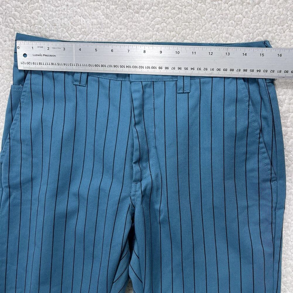 Supreme Striped Chino Work Pants Men's 30x26 Teal‎ Raw Hem  Cropped Streetwear - Picture 9 of 13